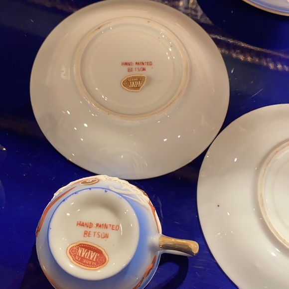 Vintage Raised Hand Painted Dragon Betson Demitasse cup & saucer Bone China SET - Picture 9 of 14